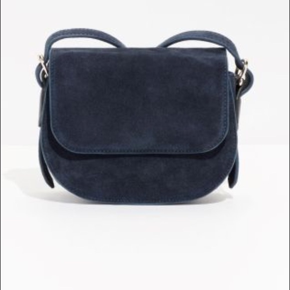 & Other Stories blue suede crossbody bag